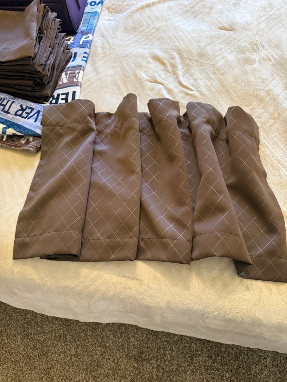 Brown Pinwheel Pleated Valance Curtain Panel